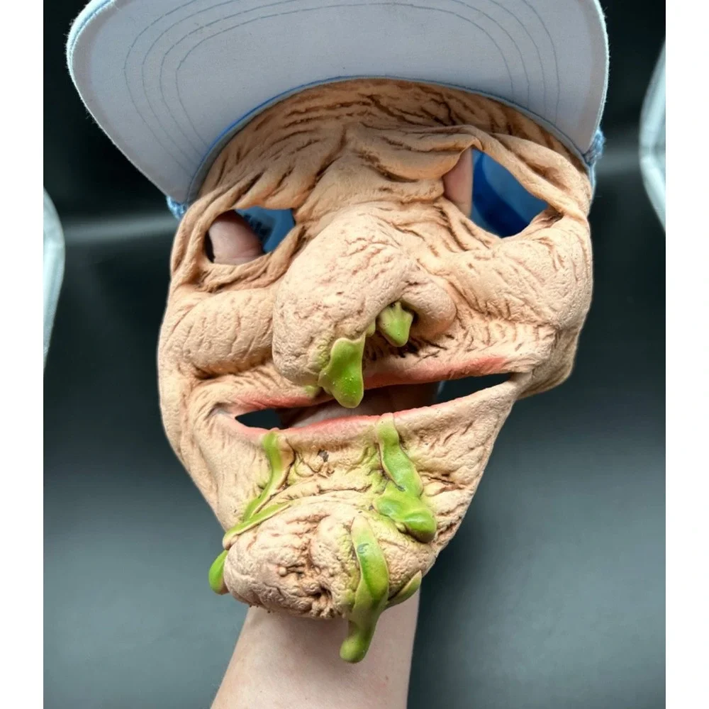 Vintage Be Something Studios Old Man Green‎ Snot Mask Hat Rare